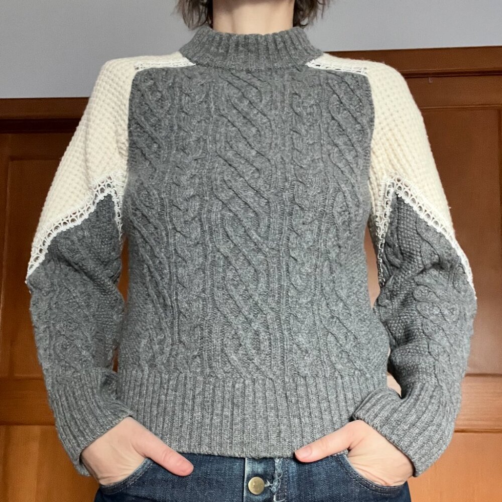 Sacai Cable Knit Wool Sweater